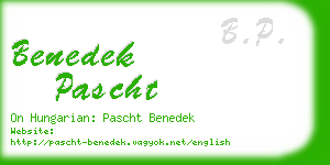 benedek pascht business card